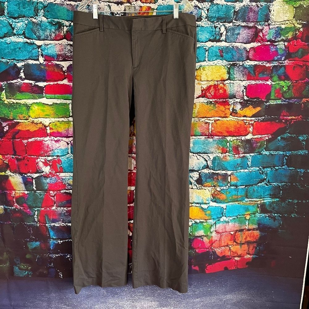 Eddie Bauer Slightly Curvy Fit Gray Trouser Dress Pants T14 14 Tall